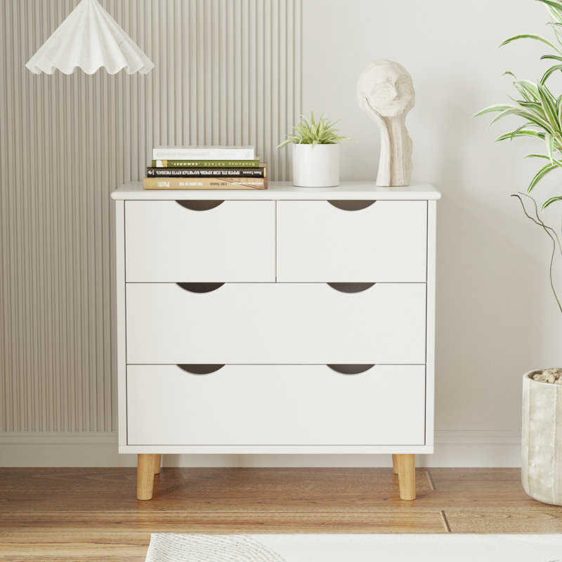 Stiltner 4 Drawer Dresser for Bedroom Wood Storage Dresser Sofa Table Nightstand Chest of Drawer